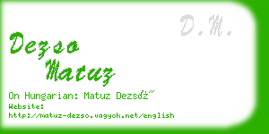 dezso matuz business card